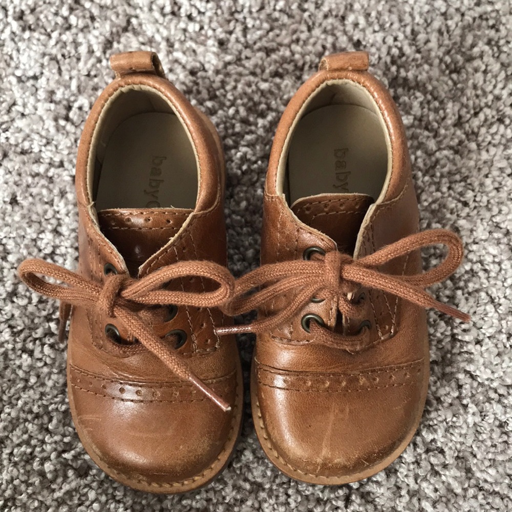 Baby Gap wore once indoors tan boys dress shoes